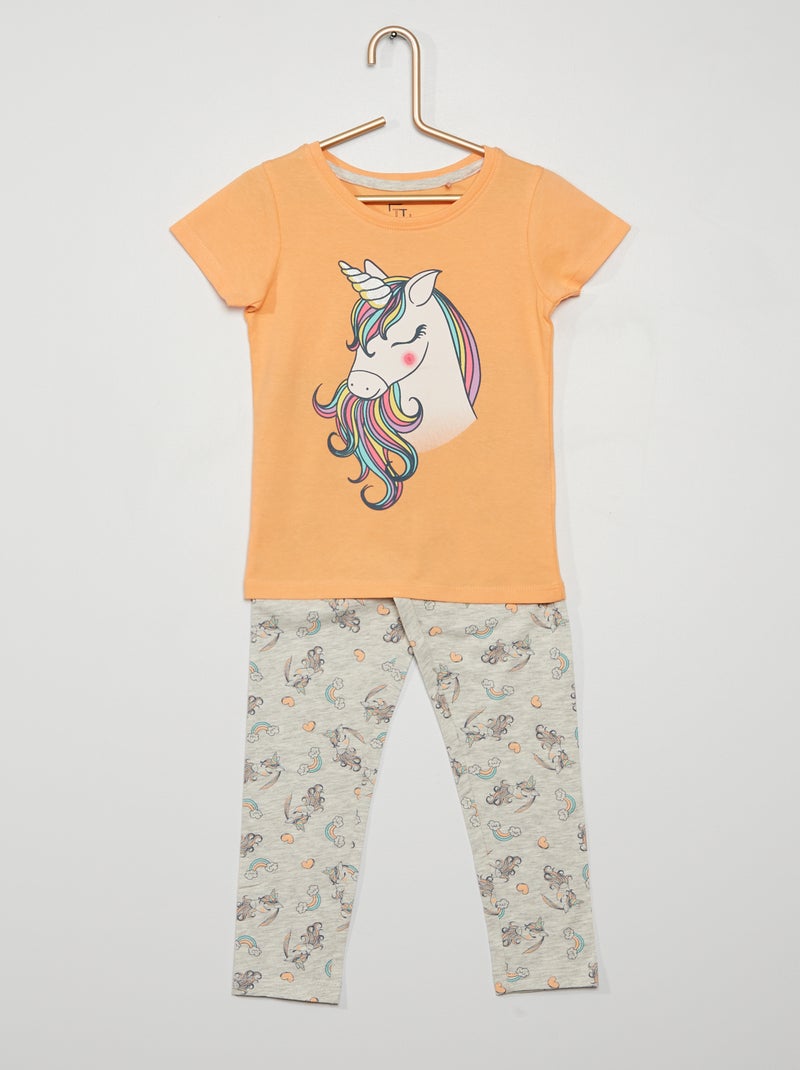 Pijama comprido 'unicórnio' ROSA - Kiabi