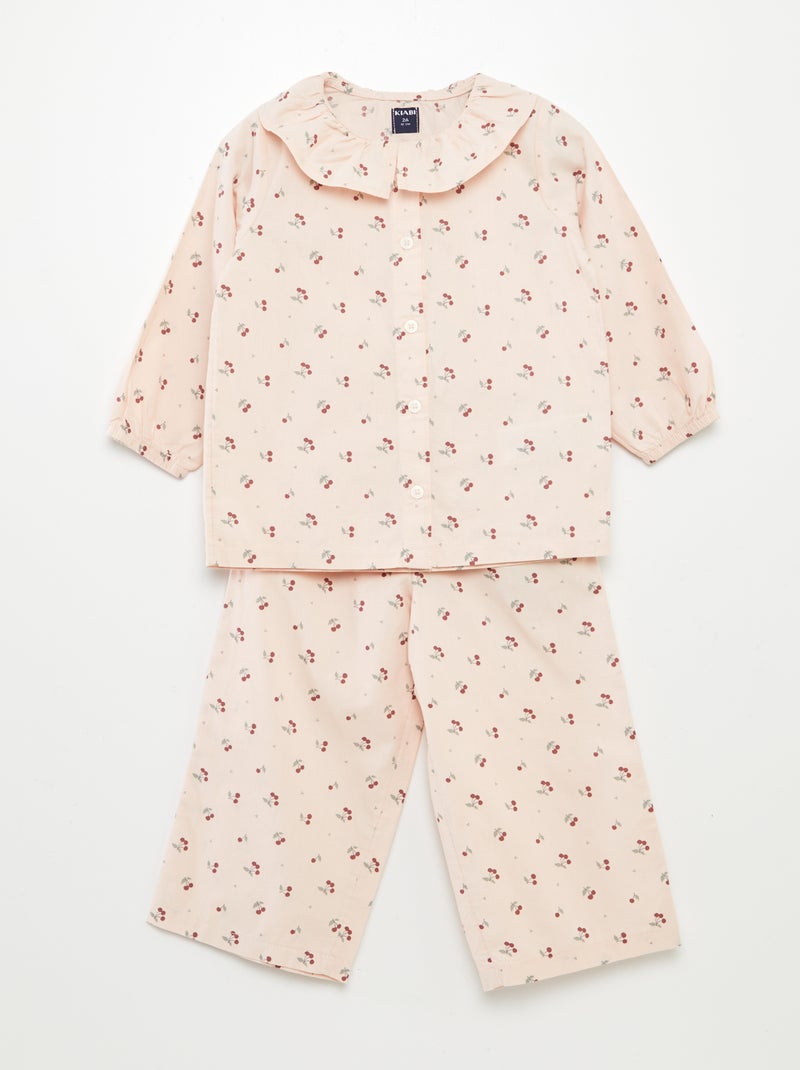 Pijama comprido vichy - 2 peças ROSA - Kiabi