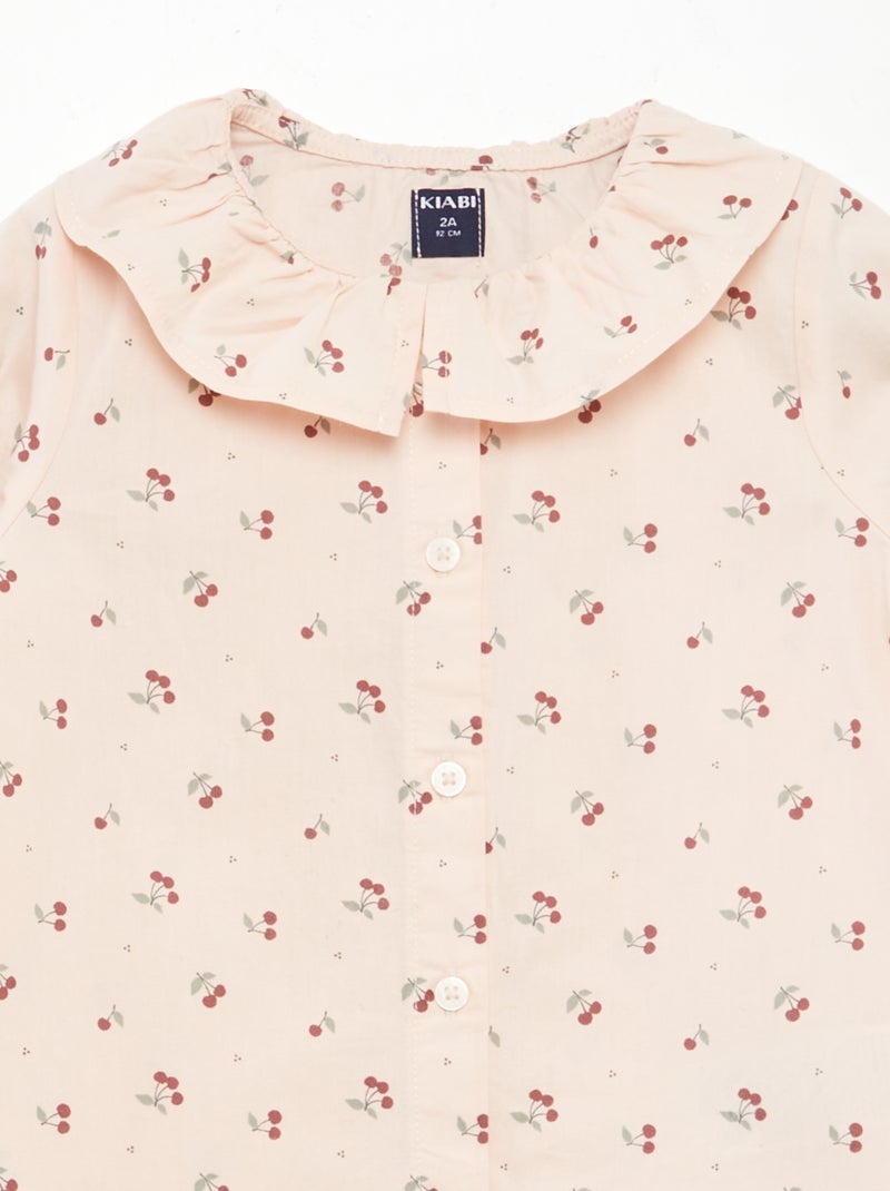 Pijama comprido vichy - 2 peças ROSA - Kiabi