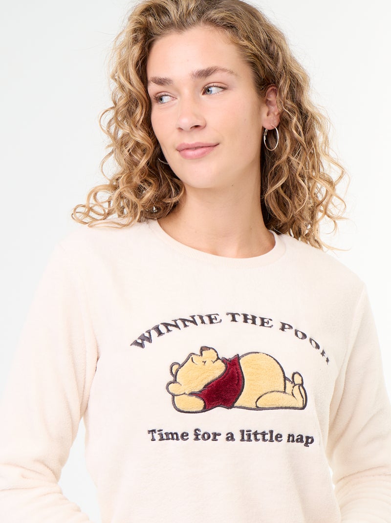 Pijama comprido 'Winnie' da 'Disney' de polar - 2 peças Branco - Kiabi