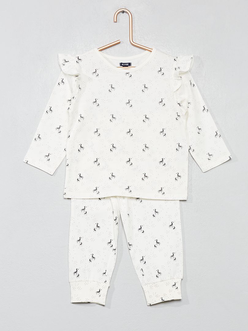 Pijama comprido 'zebra' Branco - Kiabi