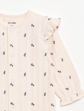 Pijama confortável com abertura frontal