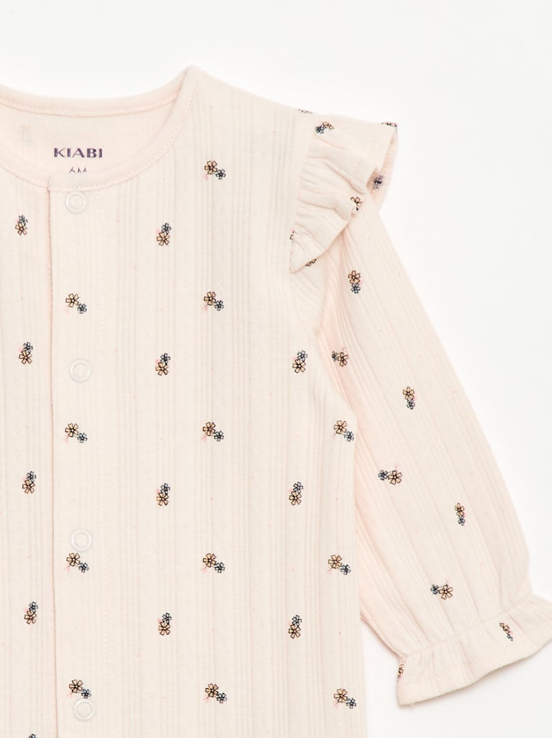Pijama confortável com abertura frontal Rosa - Kiabi