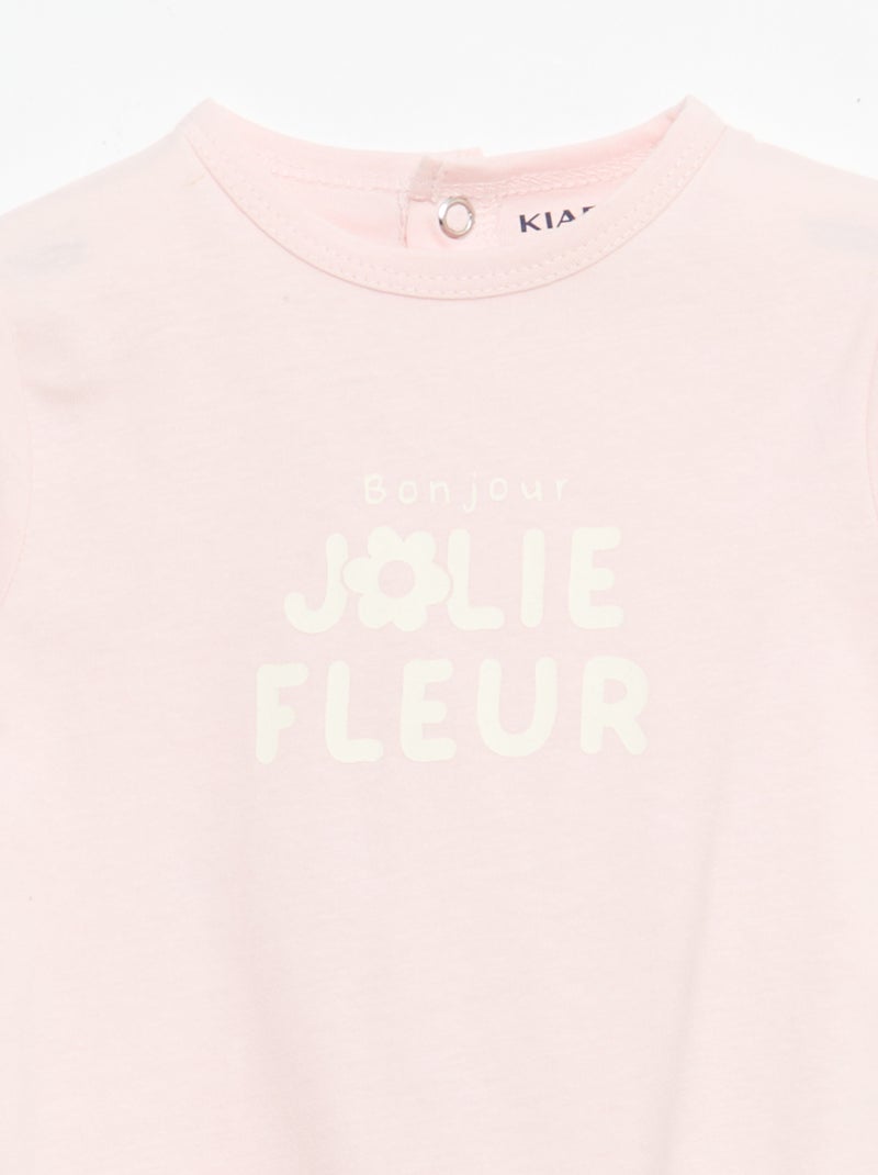 Pijama confortável de mangas compridas Rosa - Kiabi