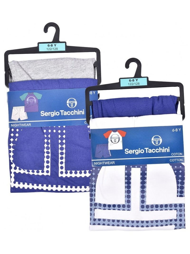 Pijama criança SERGIO TACCHINI - Pack de 2 Azul Branco - Kiabi