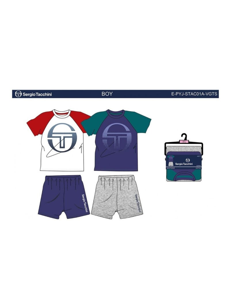 Pijama criança SERGIO TACCHINI - Pack de 2 Azul Branco - Kiabi