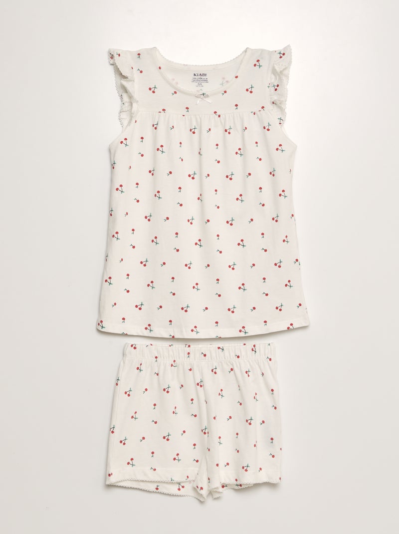 Pijama curto - 2 peças BRANCO - Kiabi