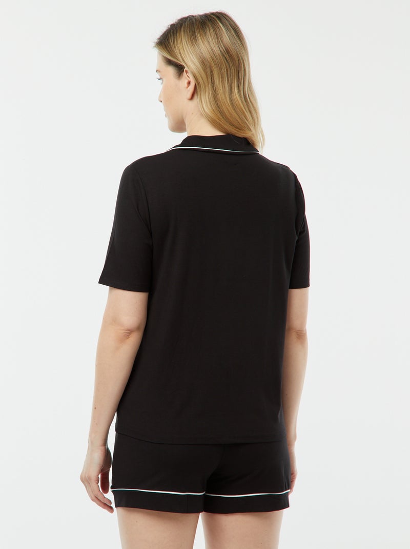 Pijama curto - 2 peças PRETO - Kiabi