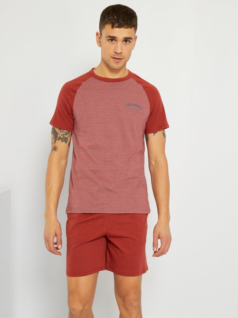 Pijama curto - 2 peças VERMELHO - Kiabi