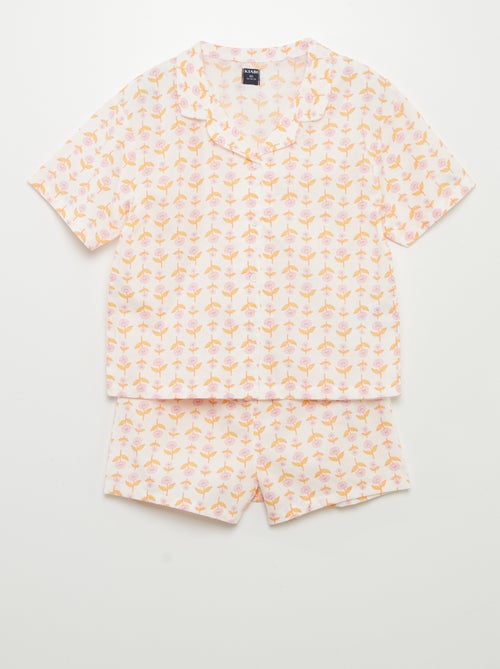 Pijama curto - estampado florido  - 2 peças - Kiabi