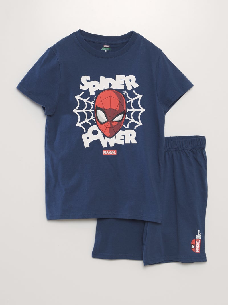 Pijama curto - estampado 'Homem-Aranha'  - 2 peças AZUL - Kiabi