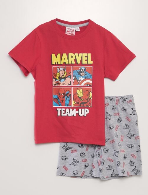 Pijama curto - estampado 'Marvel'  - 2 peças - Kiabi