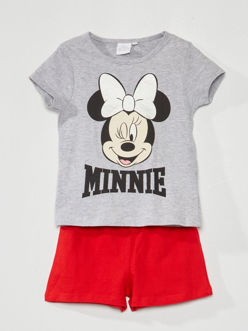 Pijama curto - Estampado 'Minnie'  - 2 peças CINZA - Kiabi