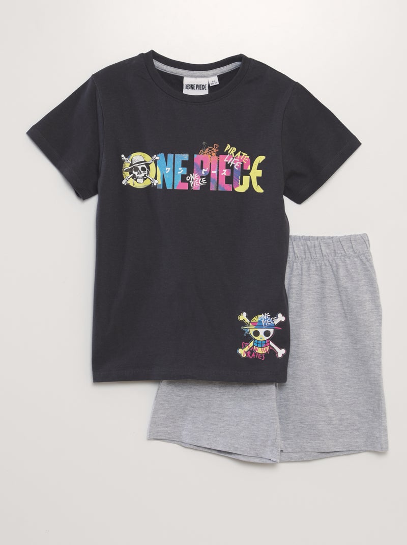 Pijama curto - estampado 'One Piece'  - 2 peças PRETO - Kiabi