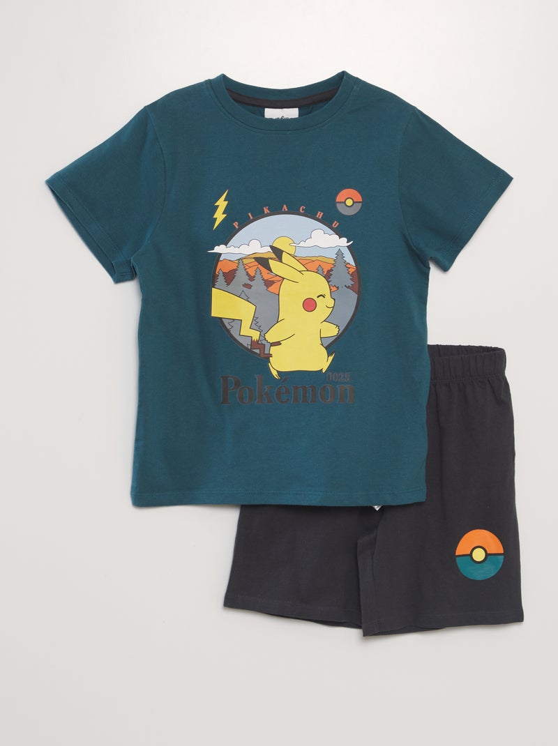Pijama curto - estampado 'Pokémon'  - 2 peças AZUL - Kiabi