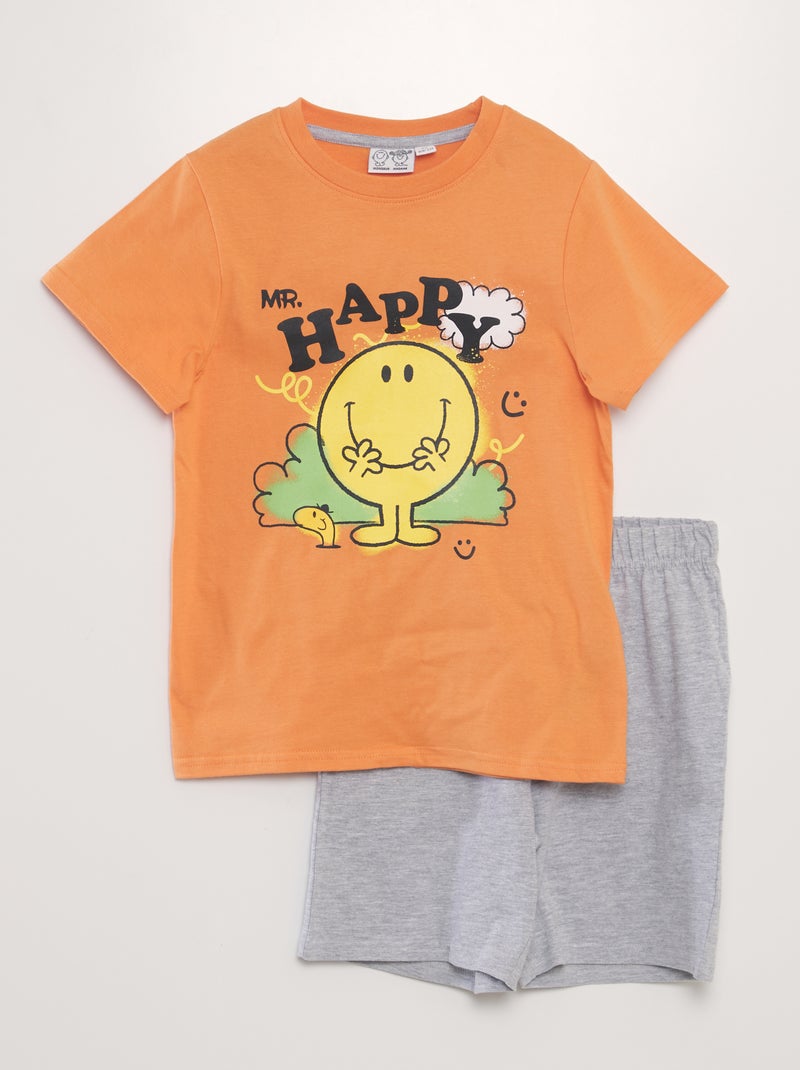 Pijama curto  - 'Monsieur Madame'  - 2 peças LARANJA - Kiabi