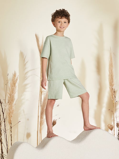 Pijama curto - t-shirt + bermudas - 2 peças - Kiabi