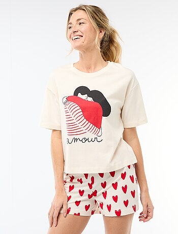 Pijama Curto 2 Peças 'Agathe Sorlet x Kiabi' - Dia dos Namorados