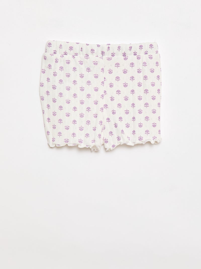 Pijama Curto 2 Peças Branco - Kiabi