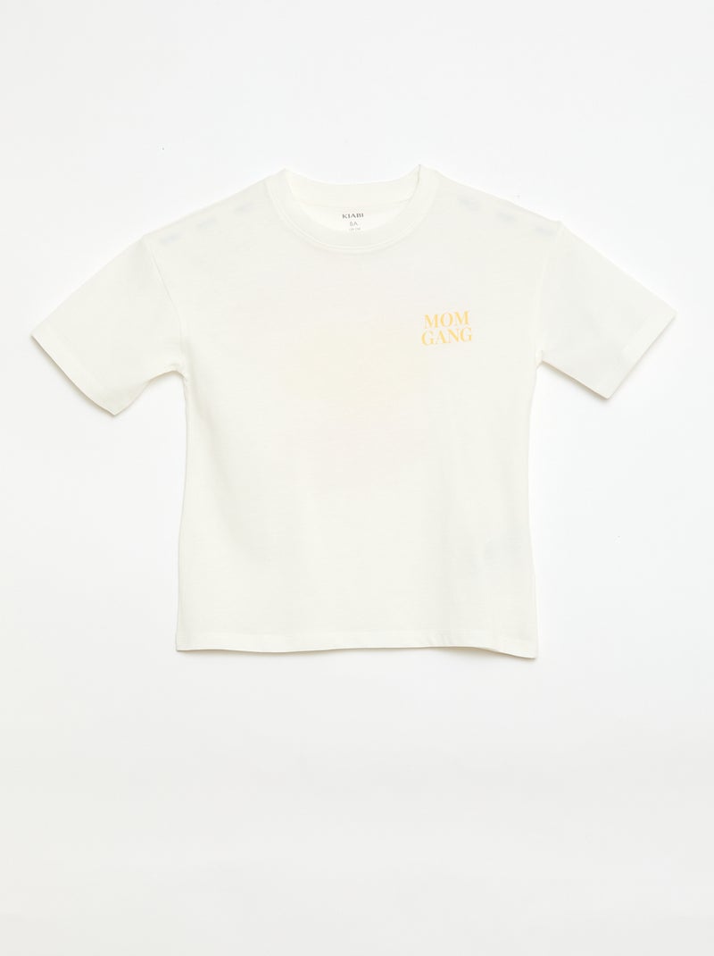 Pijama Curto 2 Peças Branco - Kiabi