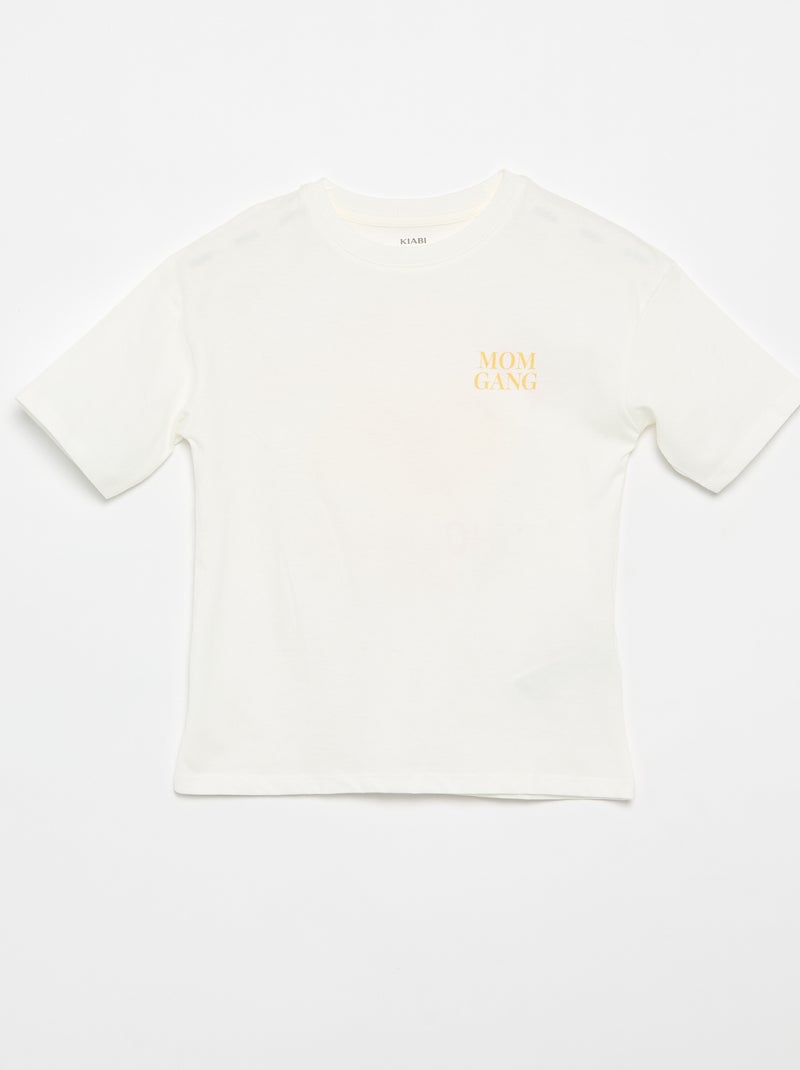 Pijama Curto 2 Peças Branco - Kiabi
