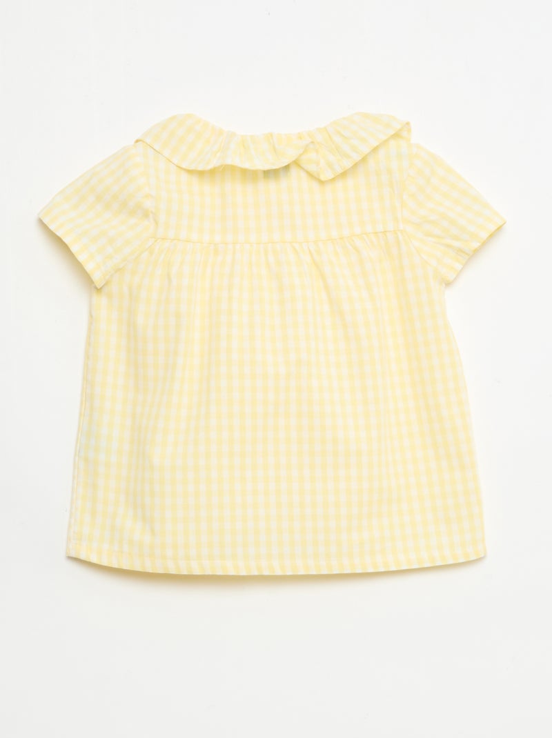 Pijama Curto 2 Peças em Algodão Amarelo - Kiabi