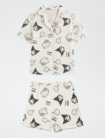 Pijama curto 2 peças em jersey de algodão 'Hello Kitty'