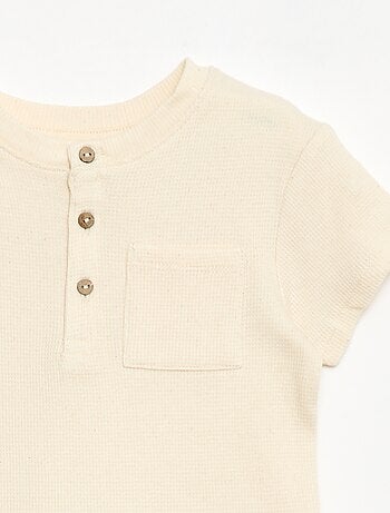 Pijama curto 2 peças em malha canelada