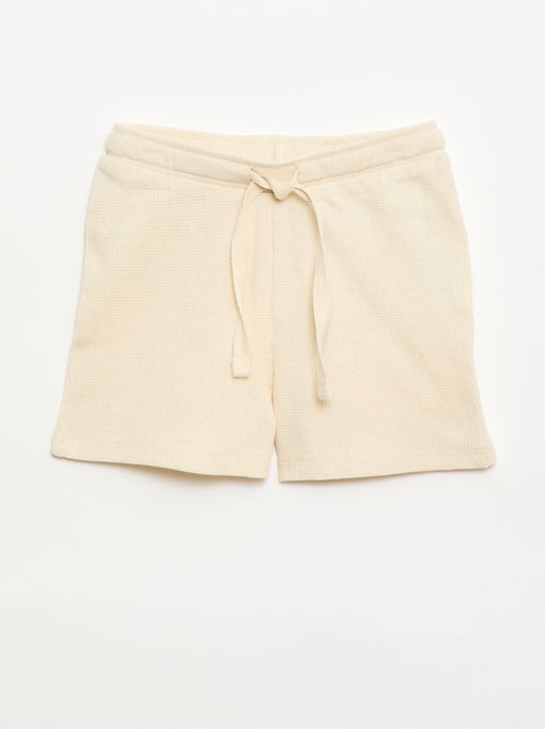 Pijama curto 2 peças em malha canelada - Kiabi