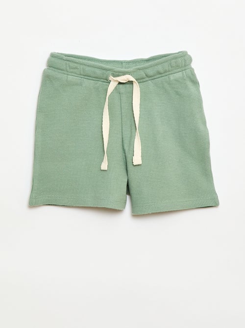 Pijama curto 2 peças em malha canelada - Kiabi