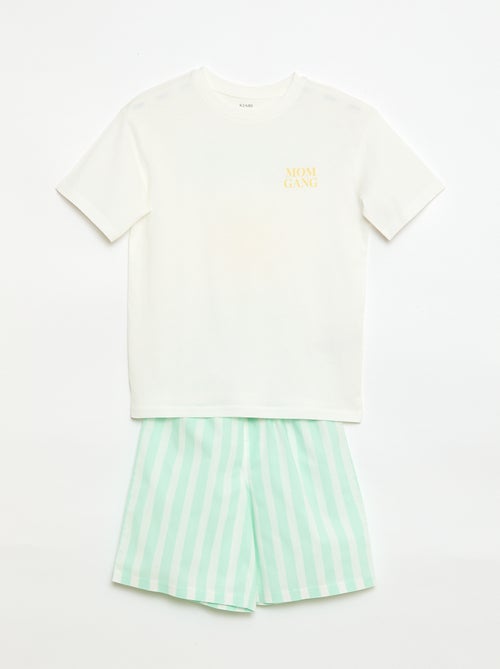 Pijama curto 2 peças Short + T-shirt - Kiabi