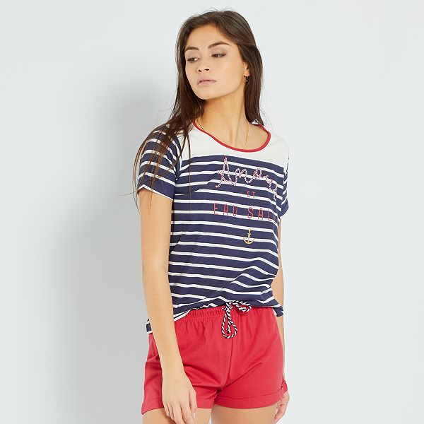 Pijama curto à marinheiro null - ROXO - Kiabi - 15,00€