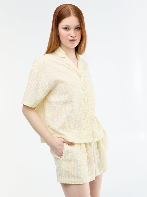 Pijama curto às riscas - 2 peças - Kiabi