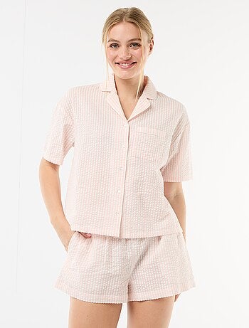 Pijama curto às riscas - 2 peças