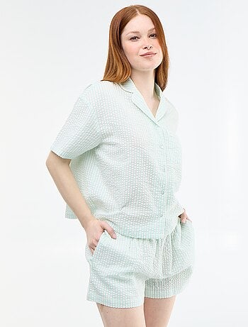 Pijama curto às riscas - 2 peças