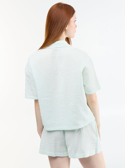 Pijama curto às riscas - 2 peças - Kiabi