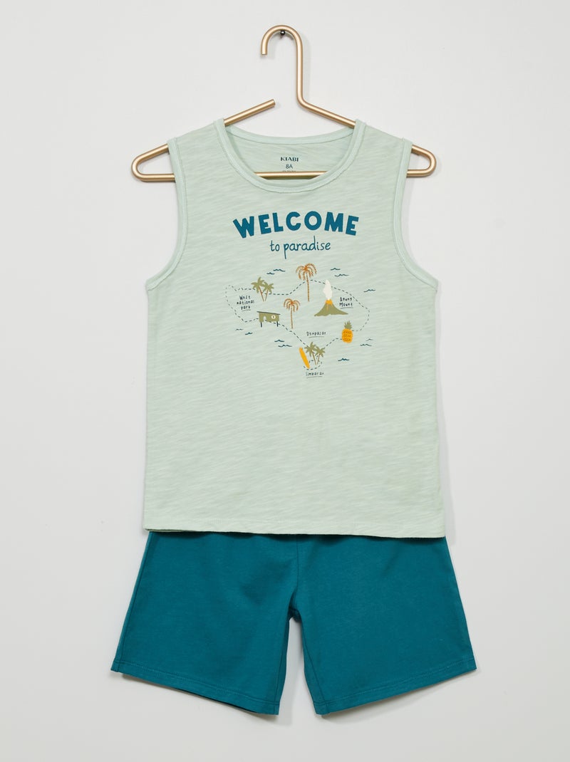 Pijama curto AZUL - Kiabi