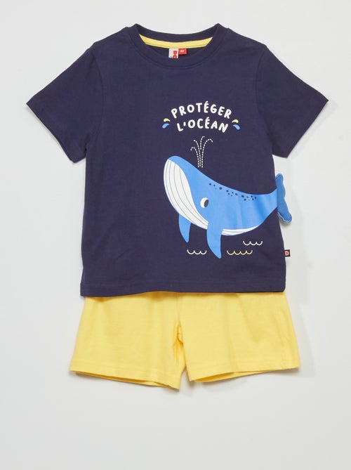 Pijama curto 'Baleia' - 2 peças - Kiabi