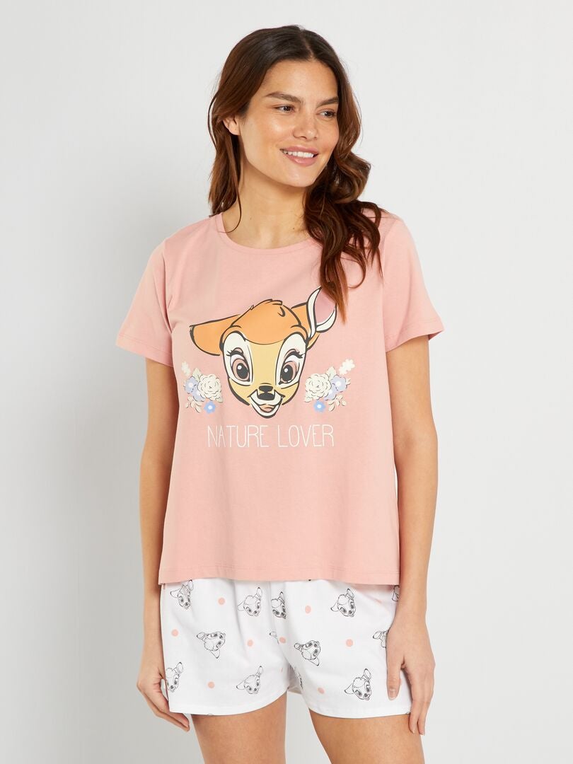 Pijama curto 'Bambi'  - 2 peças Rosa - Kiabi