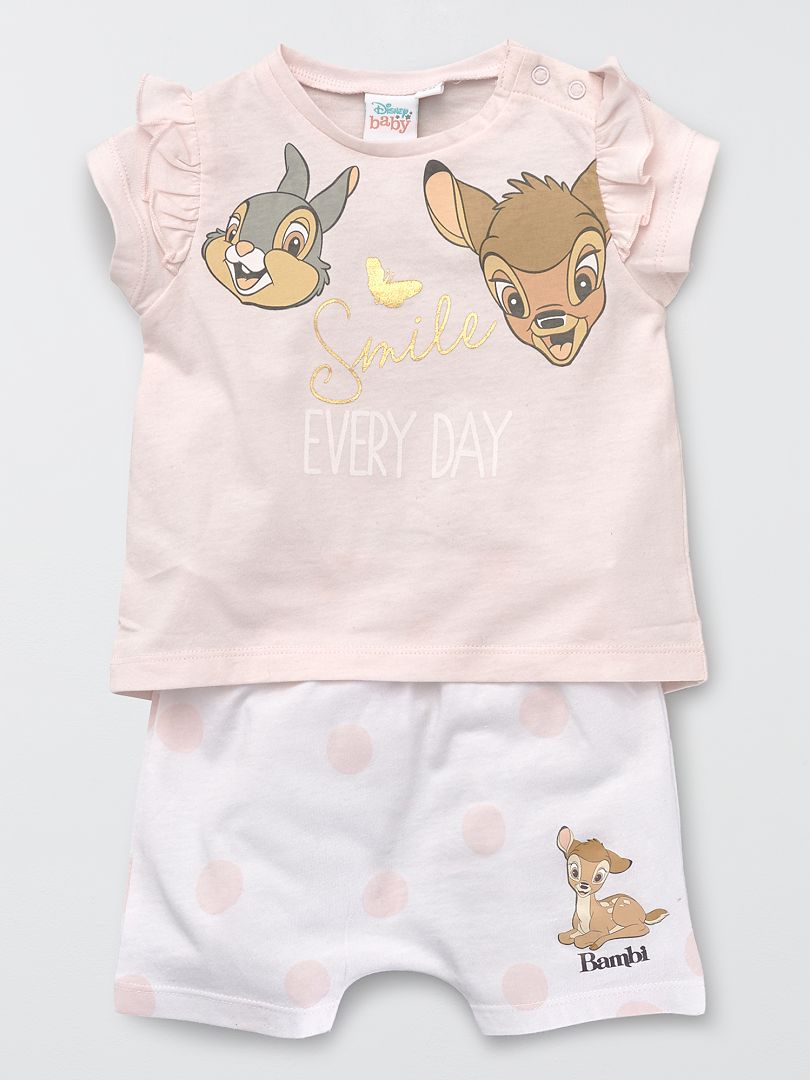 Pijama curto 'Bambi' da 'Disney' Rosa/ Branco - Kiabi