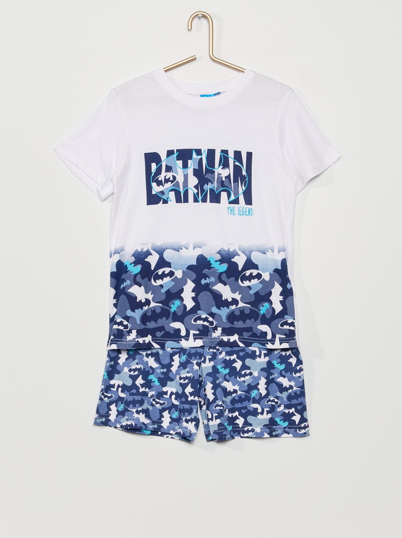 Pijama curto 'Batman' - 2 peças Branco/ Azul - Kiabi