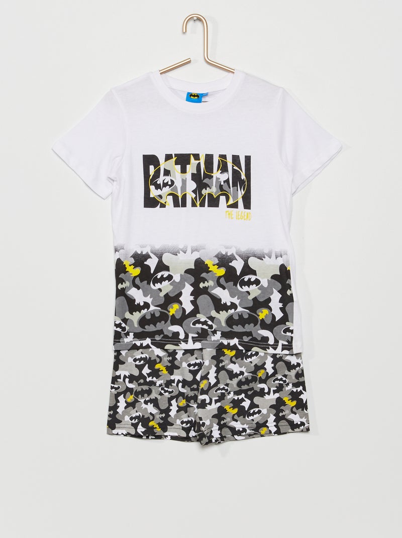 Pijama curto 'Batman' - 2 peças Branco/ Preto - Kiabi
