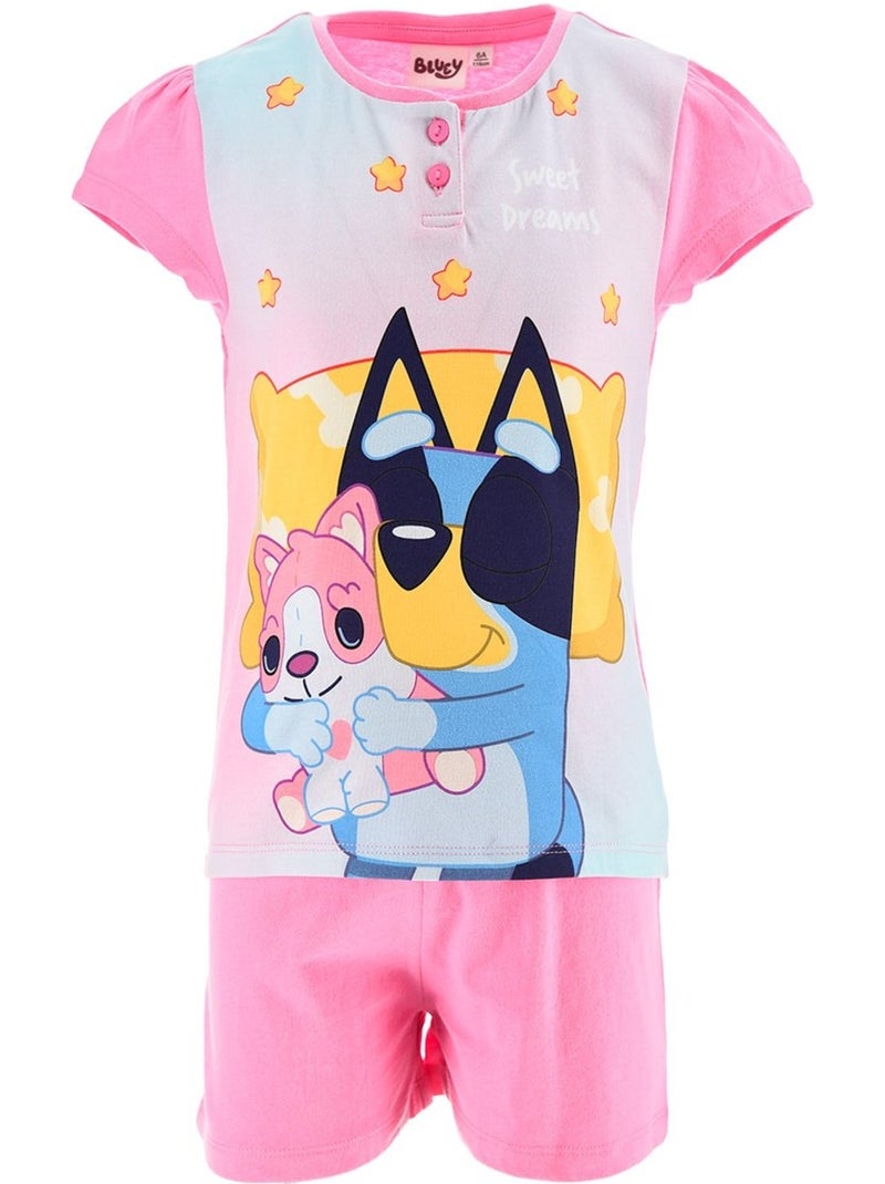 Pijama curto bluey menina | licença oficial Rosa - Kiabi
