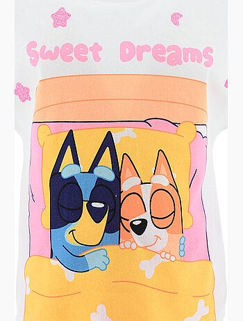 Pijama curto bluey rosa menina | licença oficial