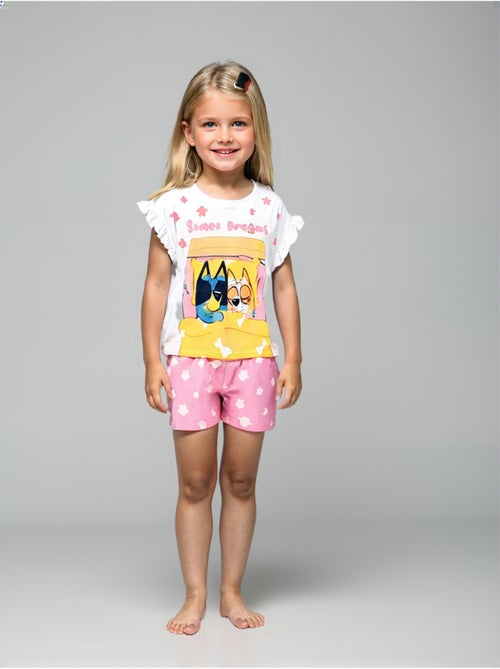 Pijama curto bluey rosa menina | licença oficial - Kiabi Pijama curto bluey rosa menina | licença oficial - Kiabi