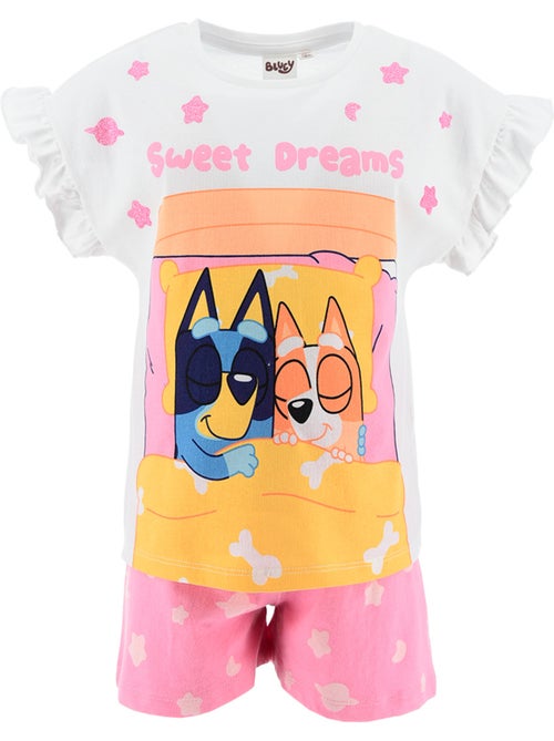 Pijama curto bluey rosa menina | licença oficial - Kiabi Pijama curto bluey rosa menina | licença oficial - Kiabi