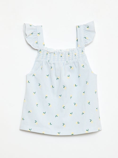 Pijama Curto Blusa com Folho + Calções - 2 Peças - Kiabi