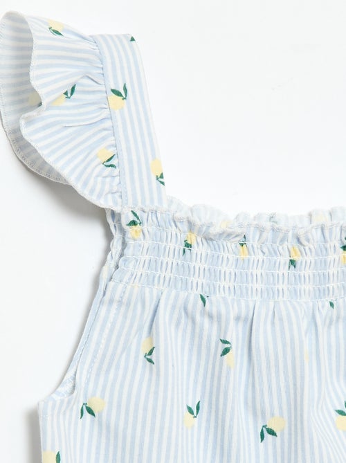 Pijama Curto Blusa com Folho + Calções - 2 Peças - Kiabi