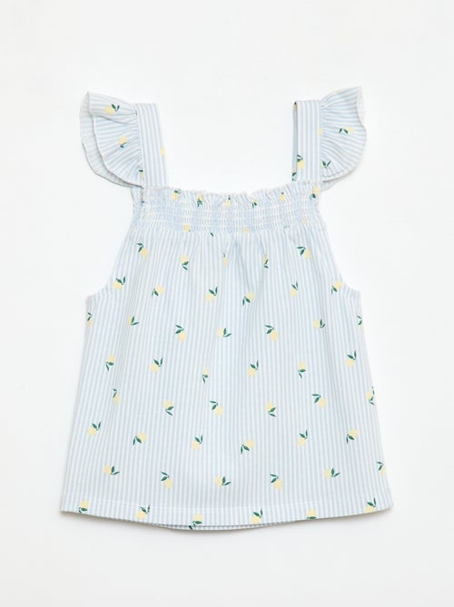 Pijama Curto Blusa com Folho + Calções - 2 Peças - Kiabi