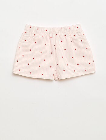 Pijama Curto Blusa com Folho + Calções - 2 Peças